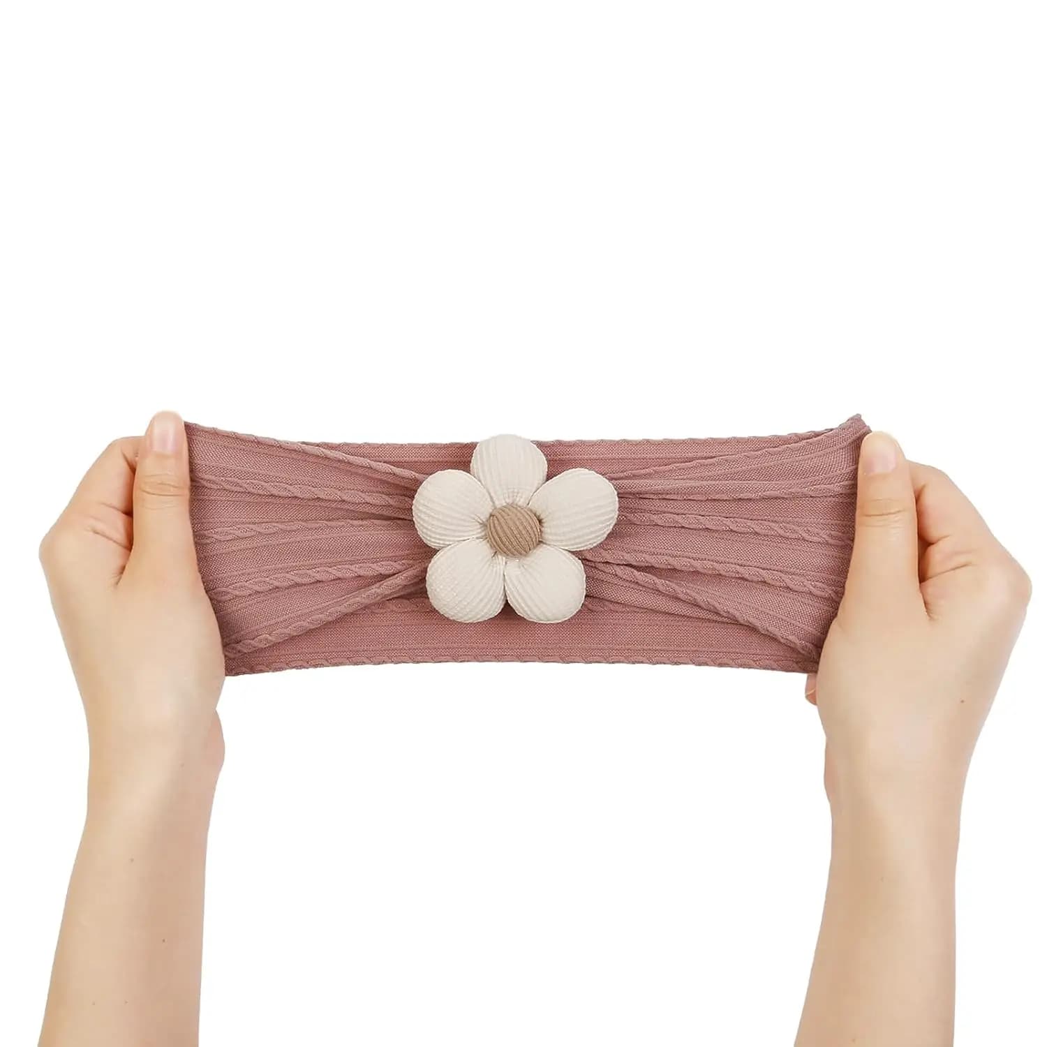 Turban Bebe Fille Bandeau Bebe Fille Bandeau élastique en nylon à fleurs pour filles, turban doux po