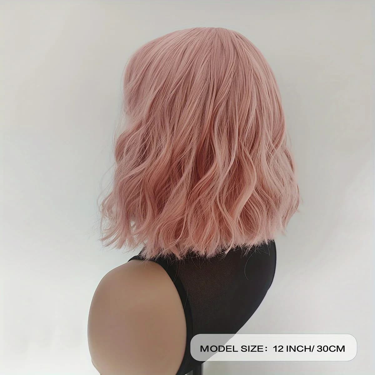 Perruques synthétiques courtes au cuir chevelu humide et ondulé, rose, 12 pouces, densité 180% (12 p