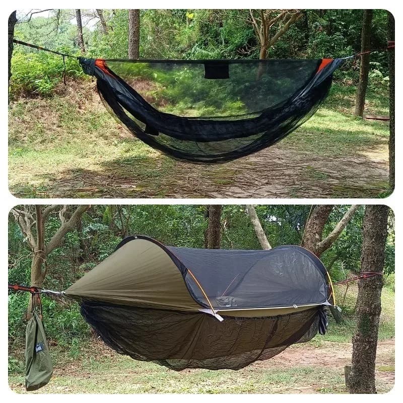 Hamac de voyage à ouverture rapide, housse anti-moustique inférieure, Camping en plein air, moustiqu