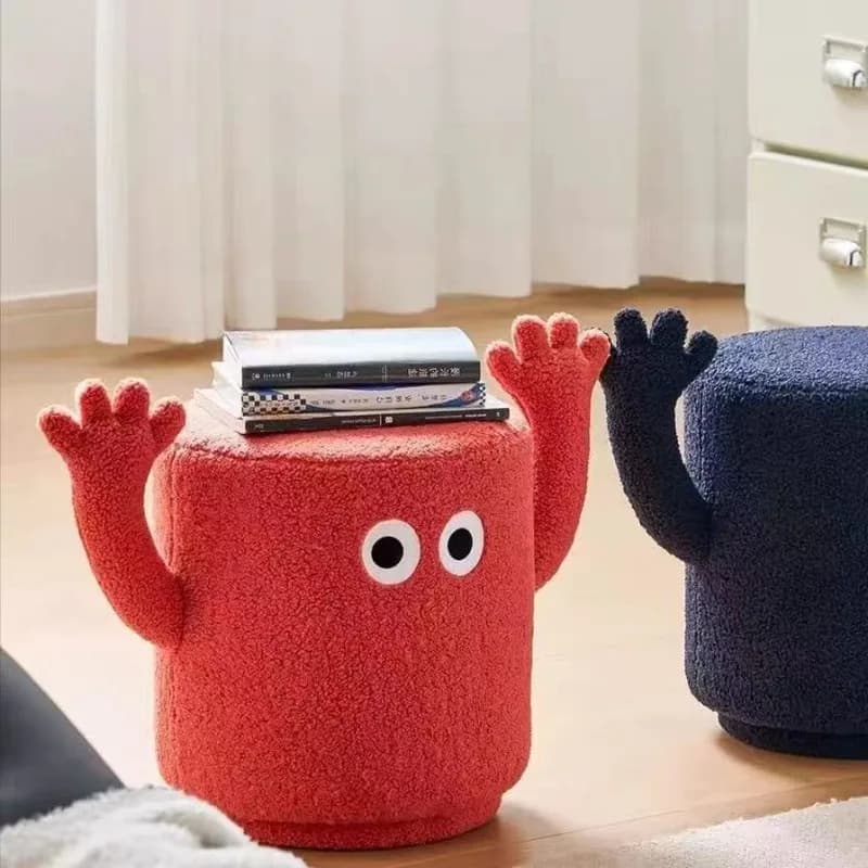 Tabouret à main soft pack, tabouret bas en cachemire d'agneau design créatif, tabouret bas maison po