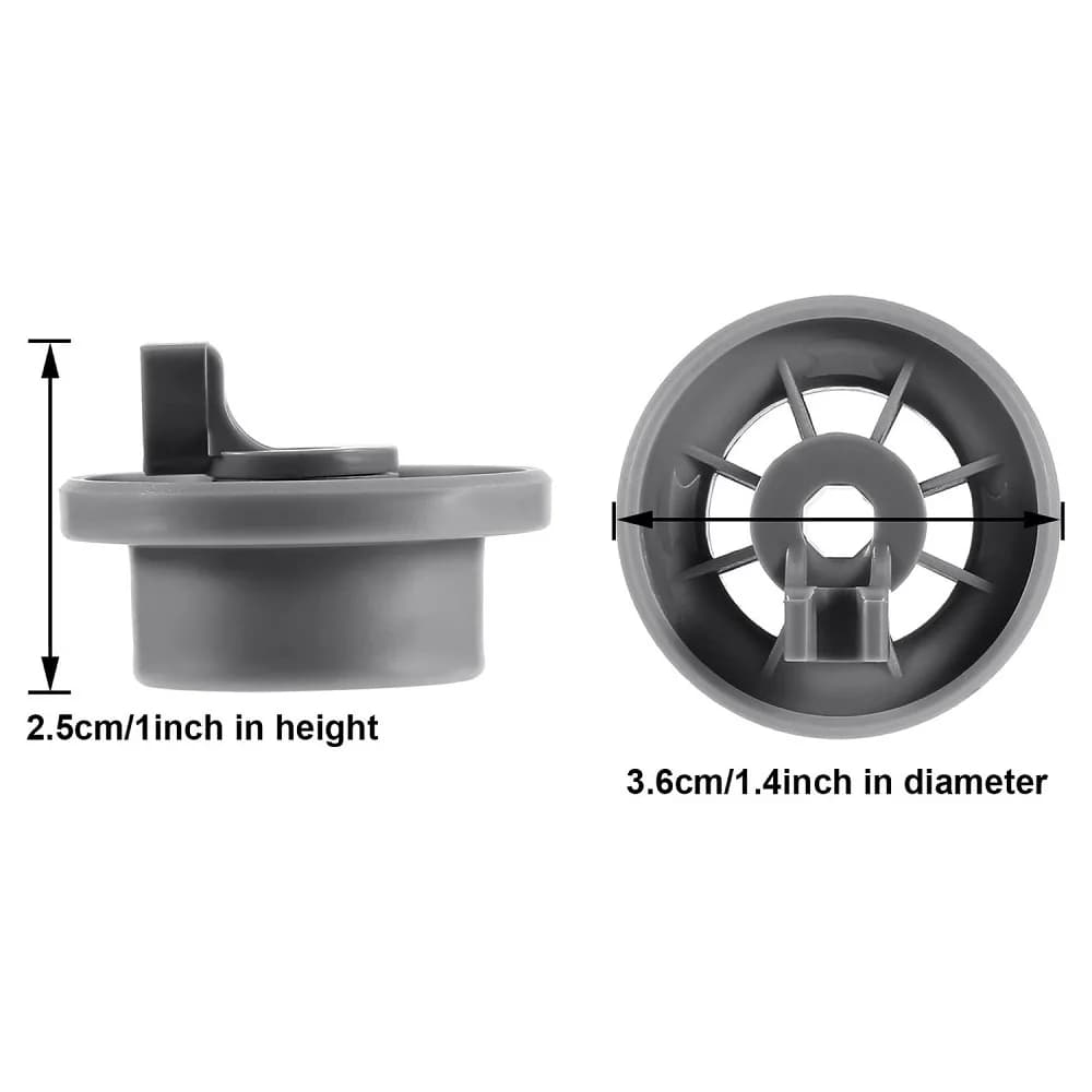 Roue pour lave-vaisselle 8 pièces Durable 165314   Roue de support inférieur pour lave-vaisselle Whi