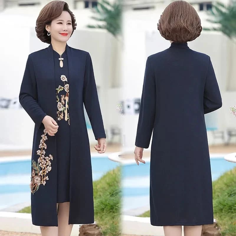 Robe deux pièces coupe-vent pour mère, robe de mariée, manteau de printemps pour femmes d'âge moyen 
