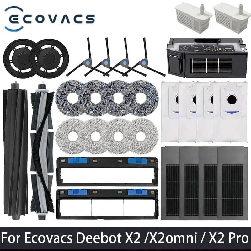 Ecovacs Deebot X2 Omni/ X2 Pro Robot aspirateur accessoires sac à poussière filtre Hepa brosse princ