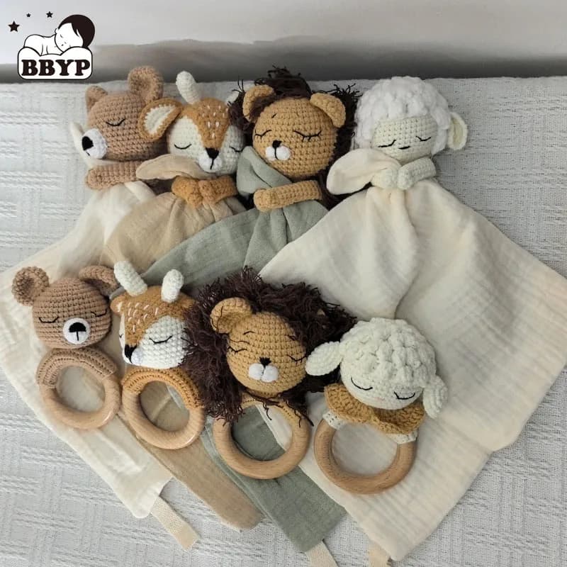 Sucette pour bébé avec nom personnalisé, serviette apaisante, bavoir doux, lapin, ours, poupée de co