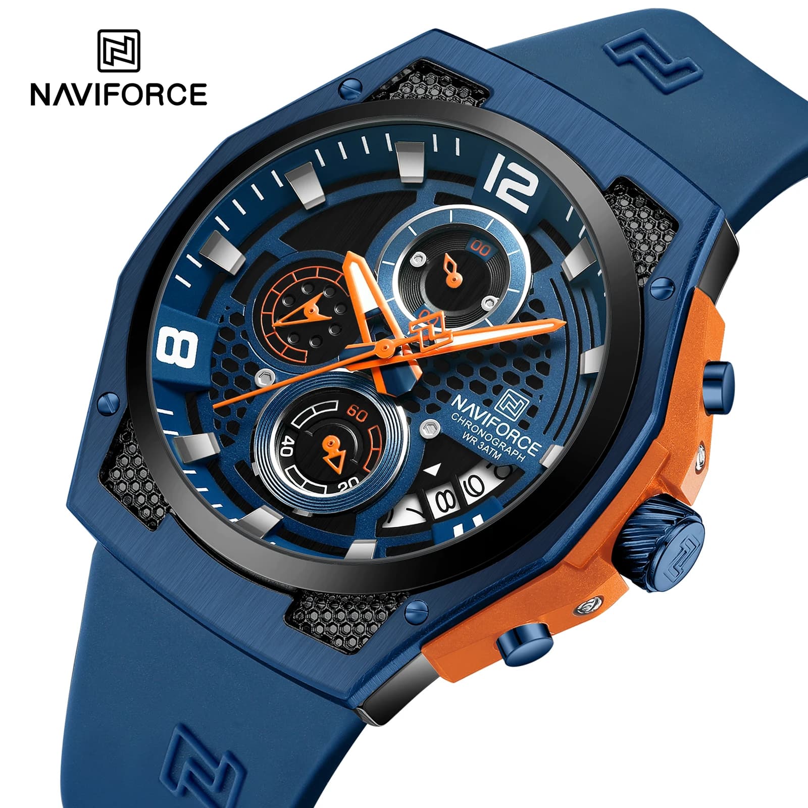 NAVIFORCE haute qualité luxe Original hommes montre bracelet en Silicone étanche mâle Quartz montre-