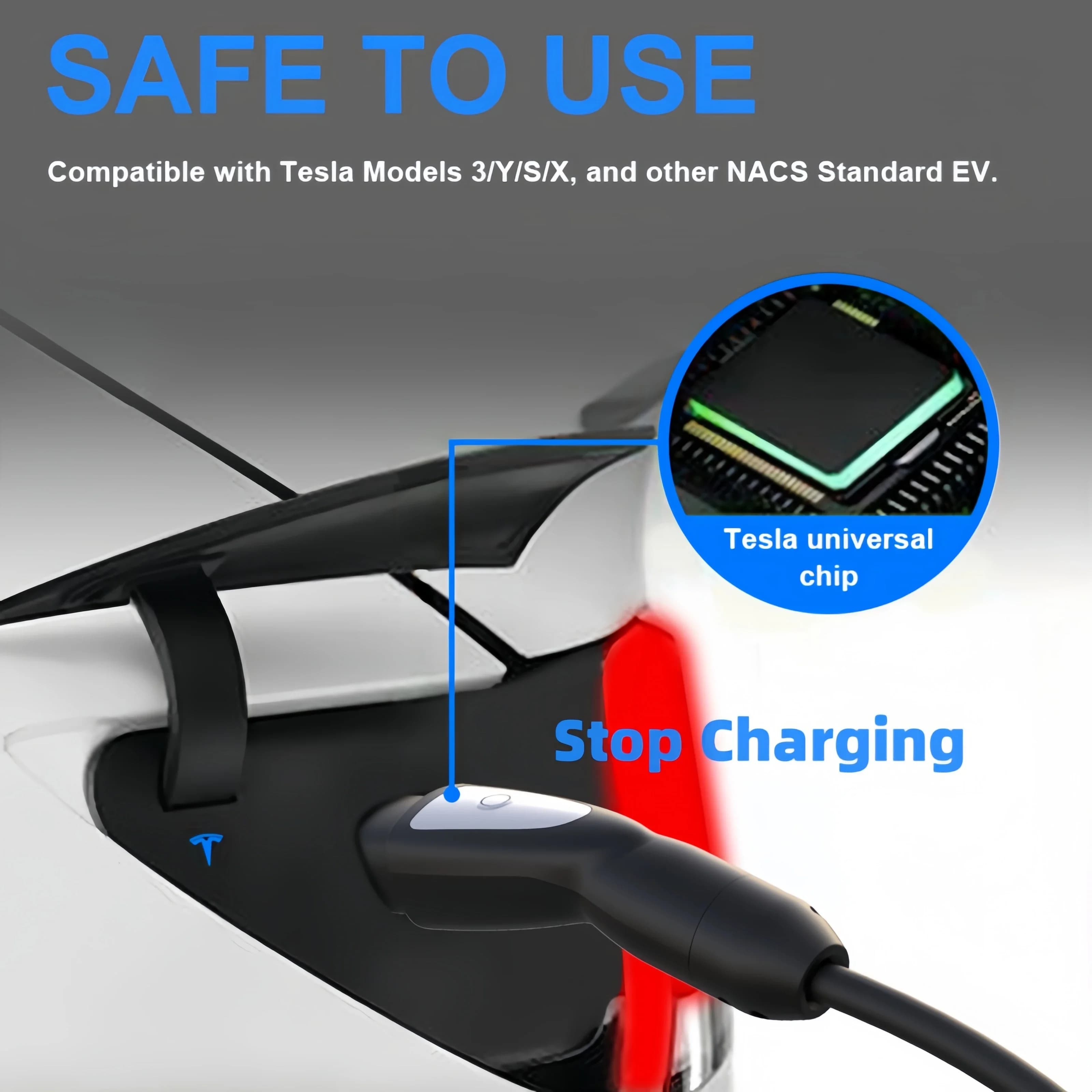 Fey123 32A 7KW 1Phase Vope2 au câble de chargeur de la prise 16A 3.5KW EV TS-NACS 5m pour le modèle 