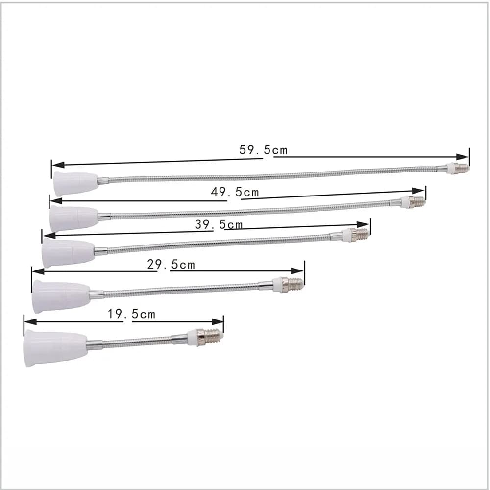 360 ℃   Coude E14 à E27 support de lampe allongé ampoule LED Base lampe douille 195mm 295mm 395m 495