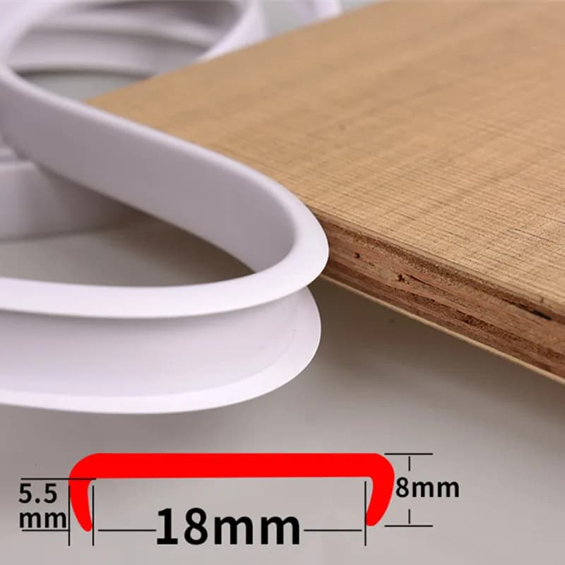 Bande adhésive de 2M 5-36mm en PVC U, feuilles de placage pour meubles, protection de bord de table,