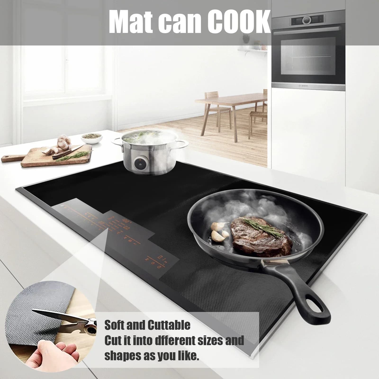Grand tapis de protection de plaque de cuisson à Induction en Silicone, couverture anti-rayures, épa