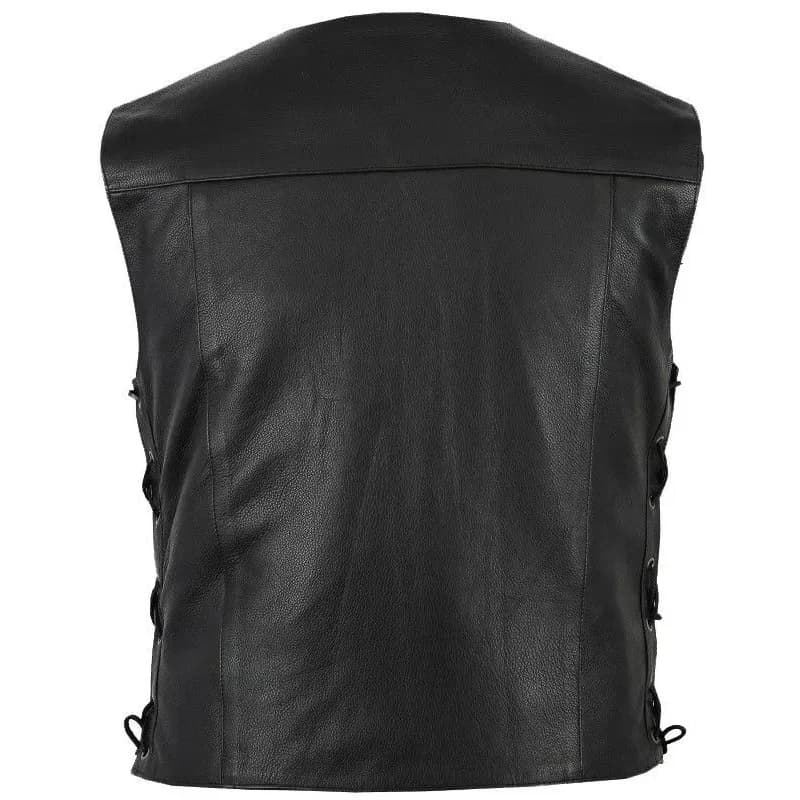 Veste en cuir rétro pour homme - haut sans manches - style disciplinaire - chevalier médiéval - vest