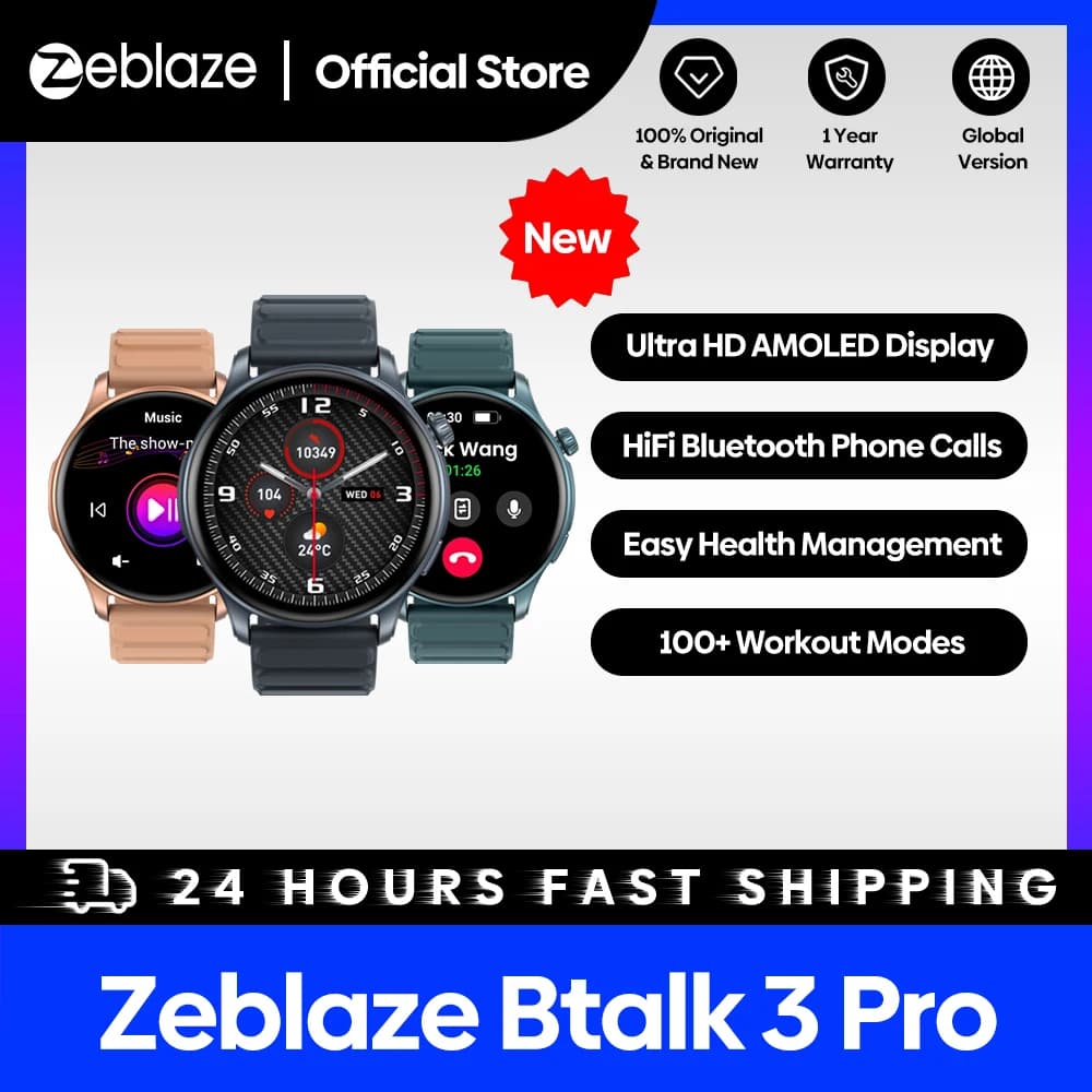 [Première mondiale 2024] Zeblaze Btalk 3 Pro montre intelligente AMOLED affichage Hi-Fi Bluetooth ap