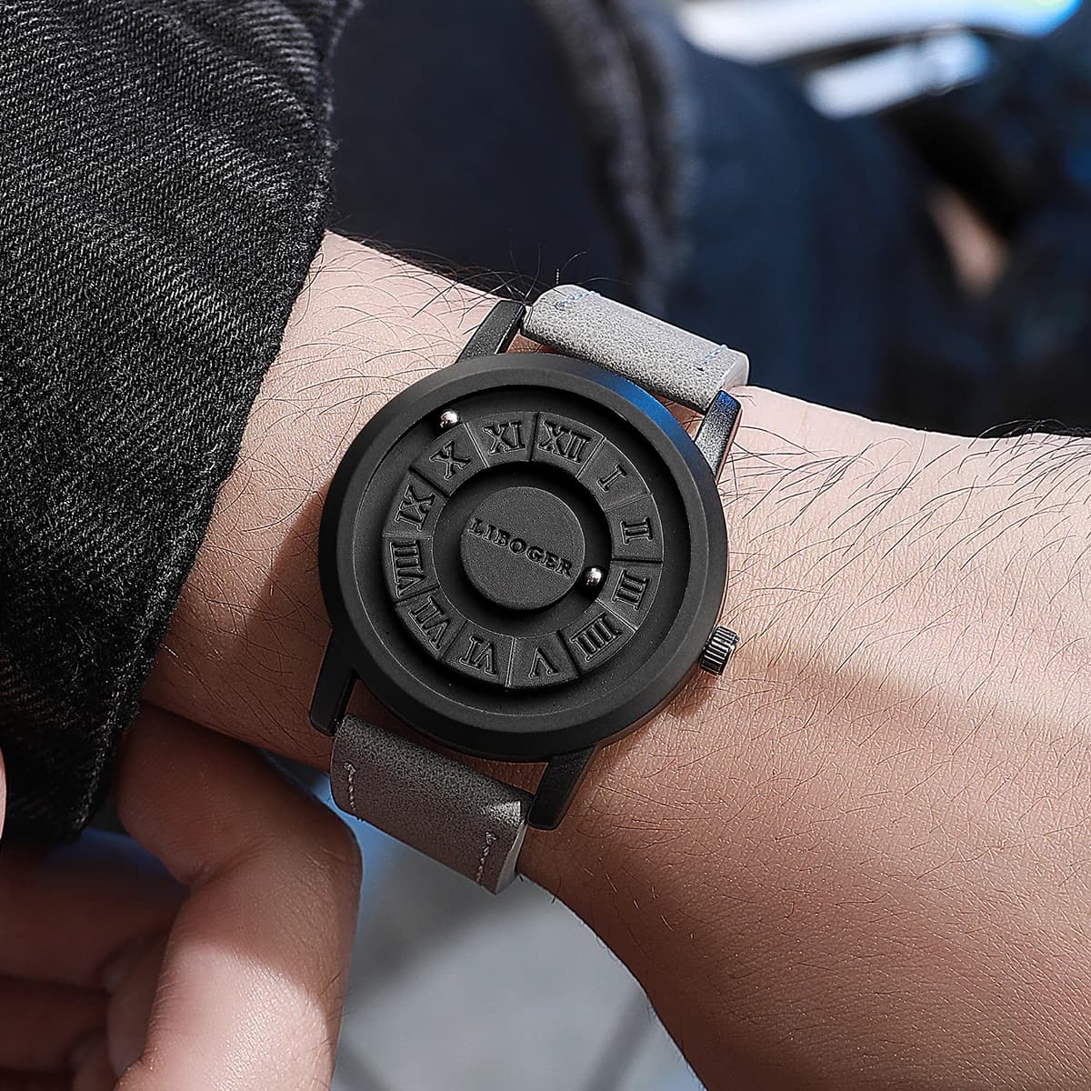 Mode Suspension magnétique hommes montres sport décontracté Roma cadran montres pour hommes horloge 