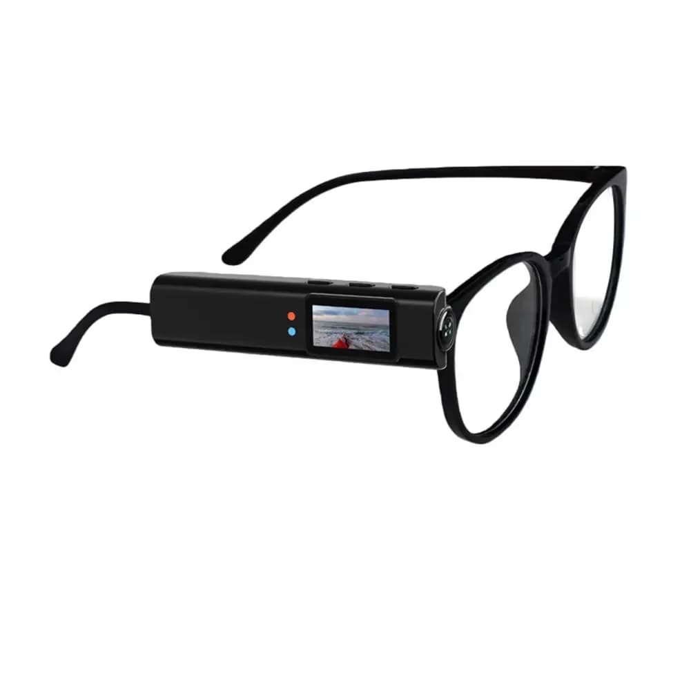 Caméra vidéo portable 2K avec anti-vibration et 110 °   Lunettes intelligentes avec objectif grand a