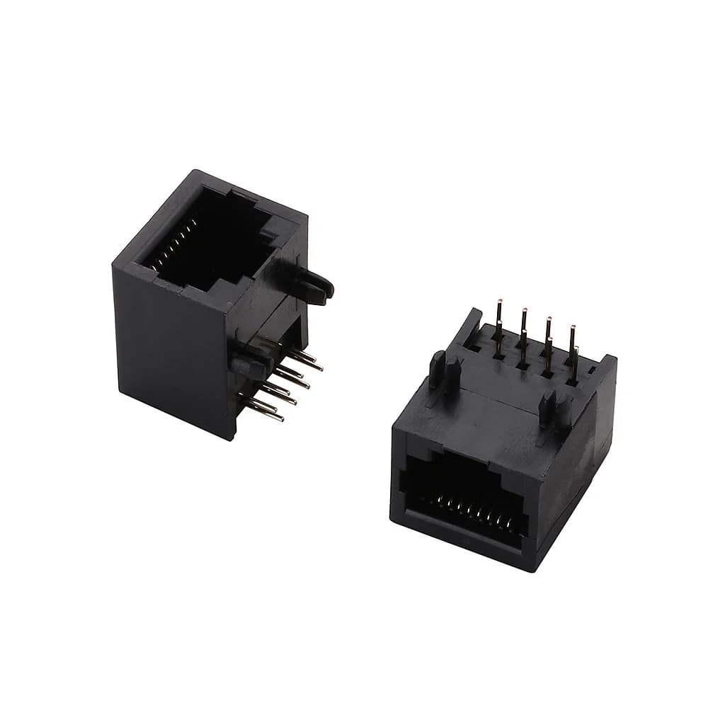 Interface réseau RJ45, entièrement en plastique, 90 degrés, longueur de corps courte d'environ 17.7M