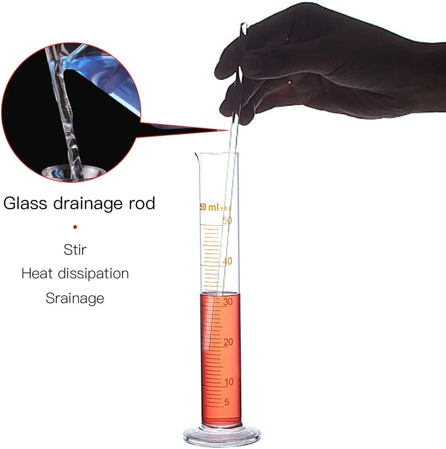 Nouvel ensemble professionnel de cylindres gradués en verre épais, 5ml, 10ml, 25ml, 50ml, 100ml, kit