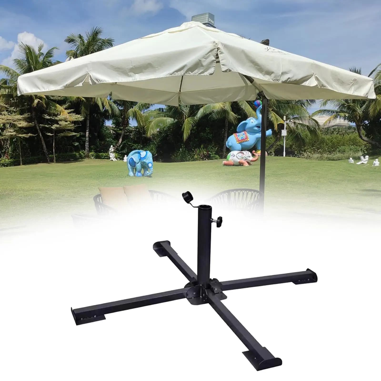Base de parapluie pliable portable, abri solaire, perche, support pare-soleil, plage, jardin, pelous