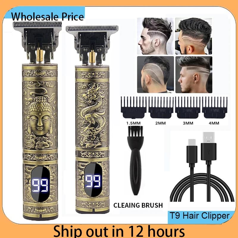 Tondeuse à cheveux électrique sans fil vintage, machine de découpe de cheveux, rasoir portable, barb