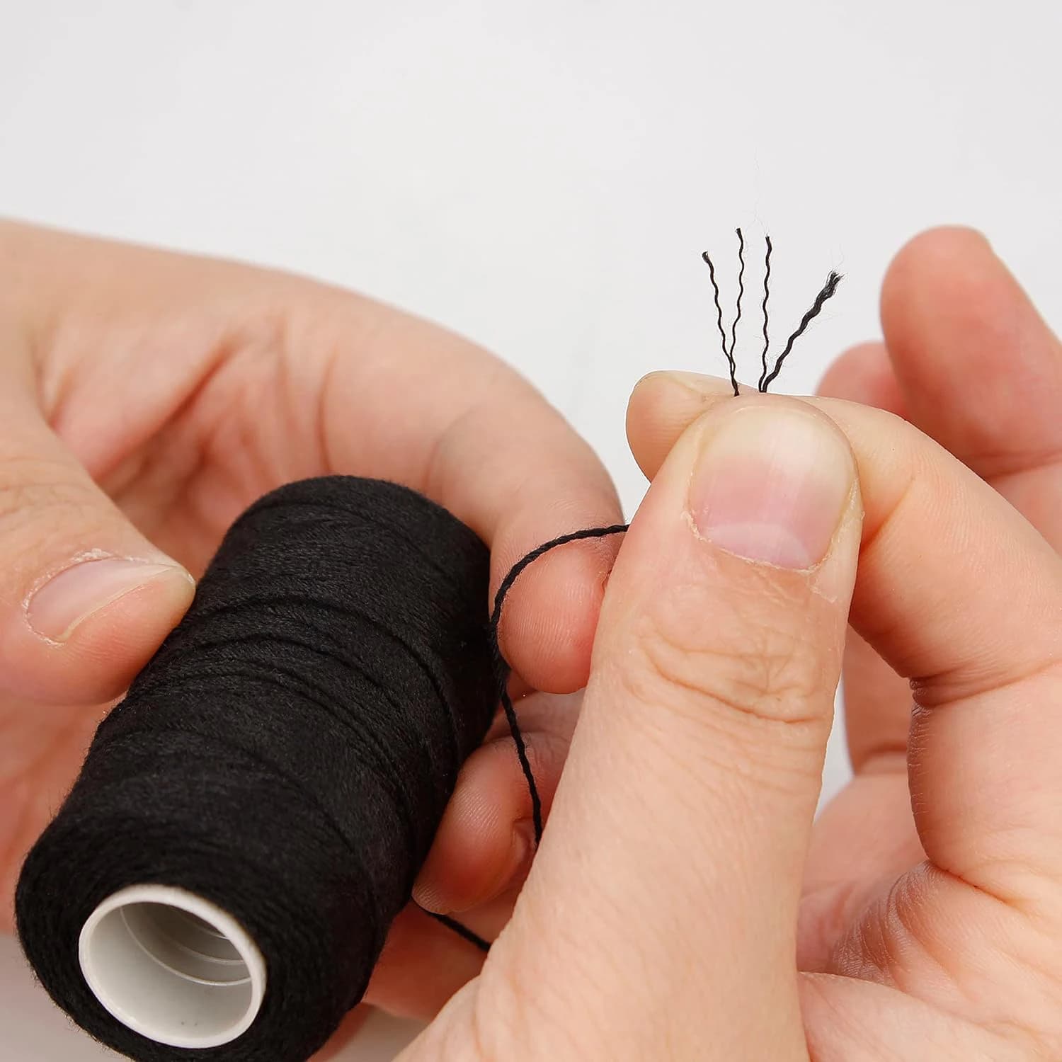 3 rouleaux de fils de tissage de cheveux avec 10 pièces, aiguilles à coudre, pour la fabrication de 