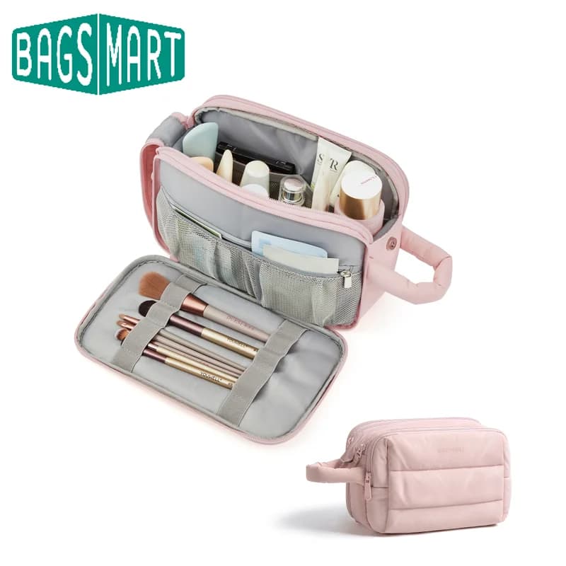 BAGSMART trousse de toilette de voyage sac cosmétique étanche pour femme sac de rangement de produit
