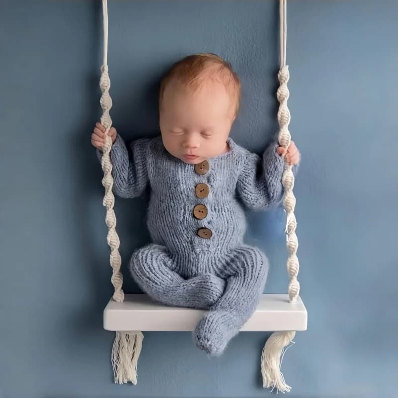 Accessoires de photographie pour bébé, chaise pivotante pour nouveau-né, meubles en bois pour nourri