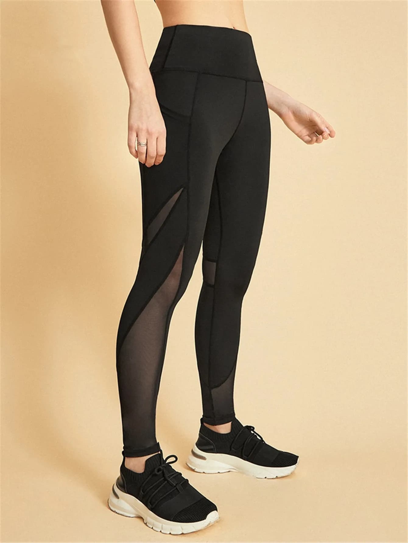 Legging de sport en maille contrastée pour femmes, Lifting des fesses, amincissant, entraînement, Yo