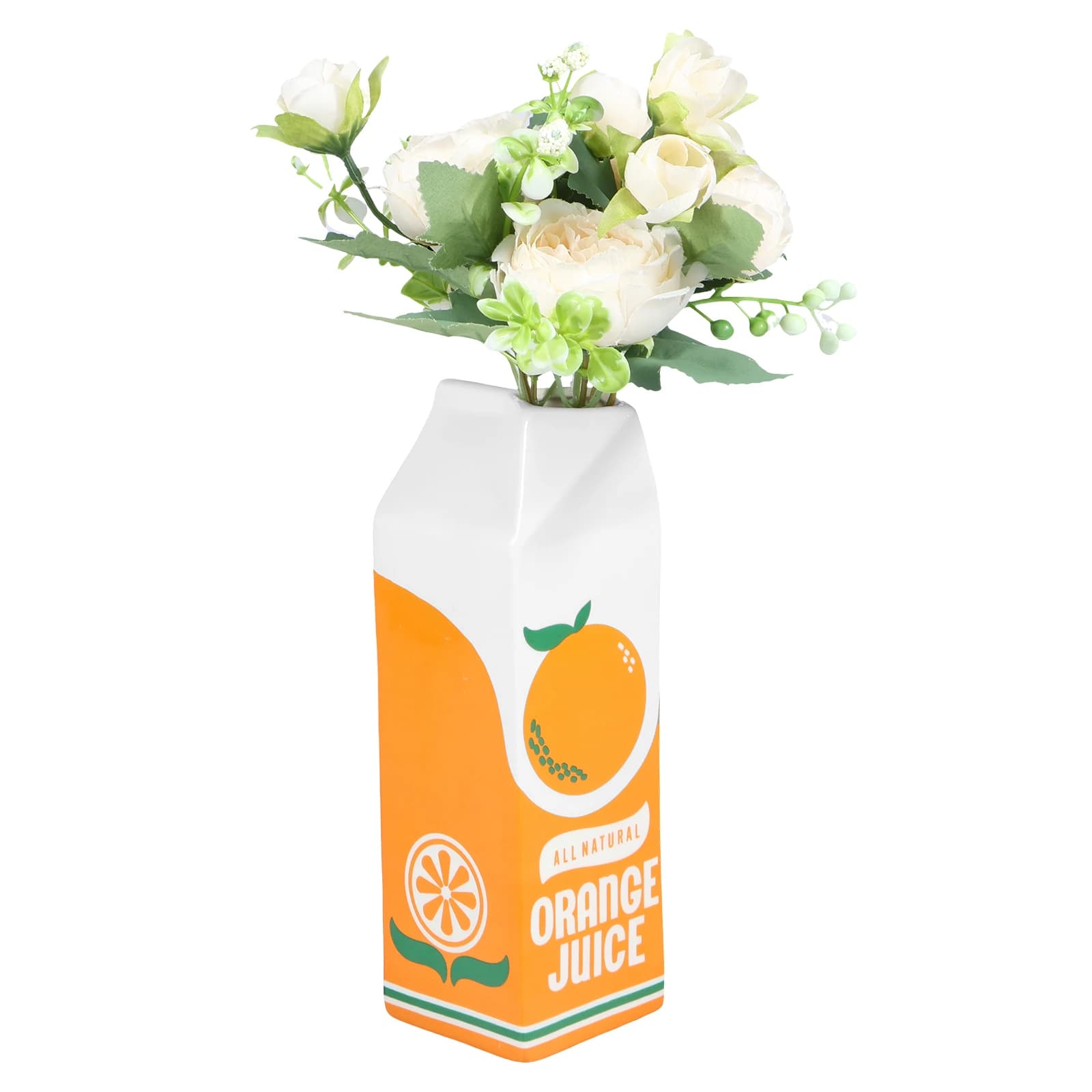 Vase à jus d'orange, boîte Vintage, jolis Vases à fleurs créatifs, décor mignon, Vase en céramique, 
