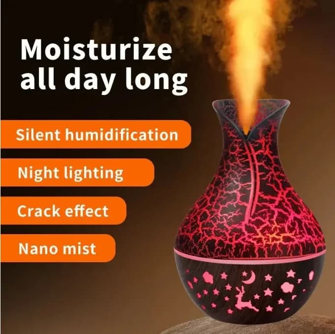 Humidificateur d'air à effet craquelé 7 couleurs, mécanique, domestique, à buse unique, diffuseur d'