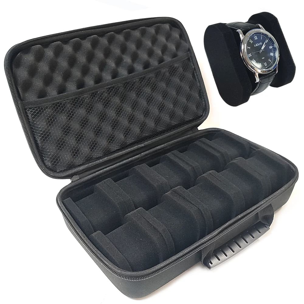 Boîte à montres portable en EVA, étui de rangement coloré pour montres, organisateur de sécurité en 