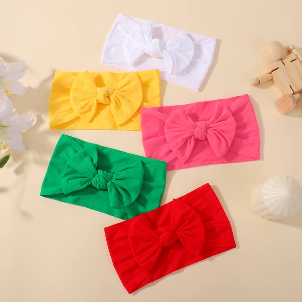 Ensemble de bandeaux pour bébés filles, 5 pièces, bandes de cheveux à nœud papillon pour nouveau-né,