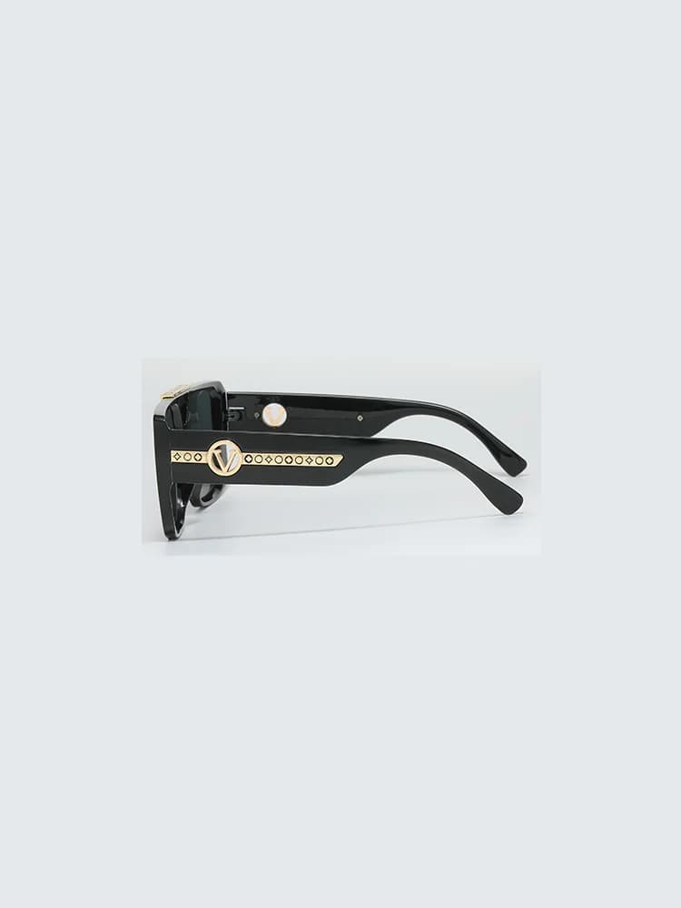 Nouveau cadre carré noir rétro classique pour hommes, décoration à motif de temple exquis, à la mode
