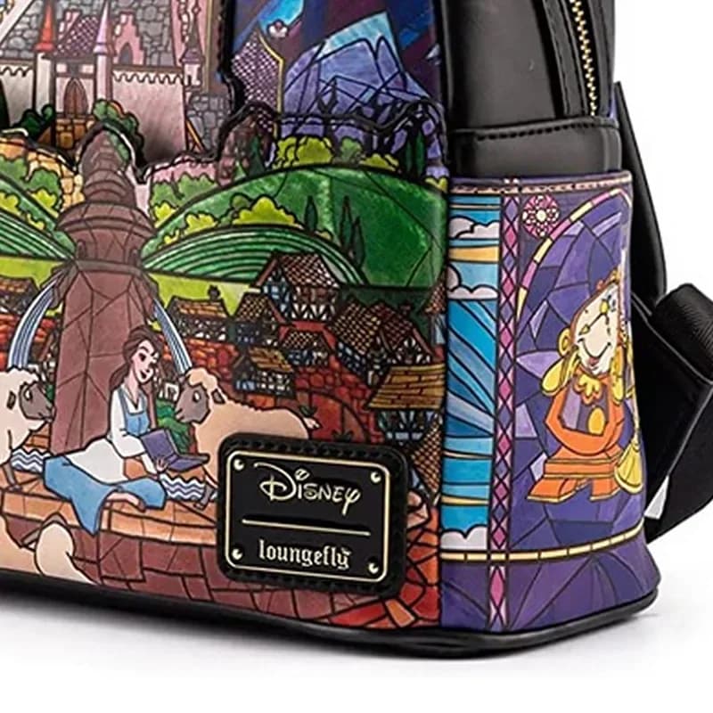 Sacs à dos Loungefly, série Princess Castle, Belle, sacs à bandoulière à double sangle pour femmes, 