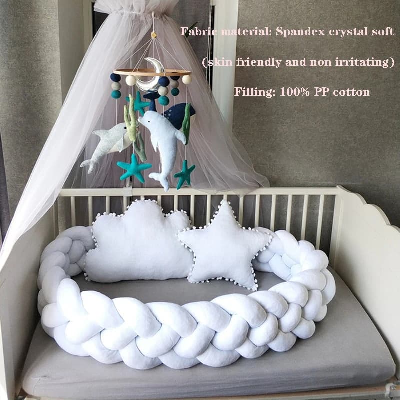 Élargir bébé pare-chocs lit tresse noeud oreiller coussin pare-chocs pour bébé berceau protecteur li