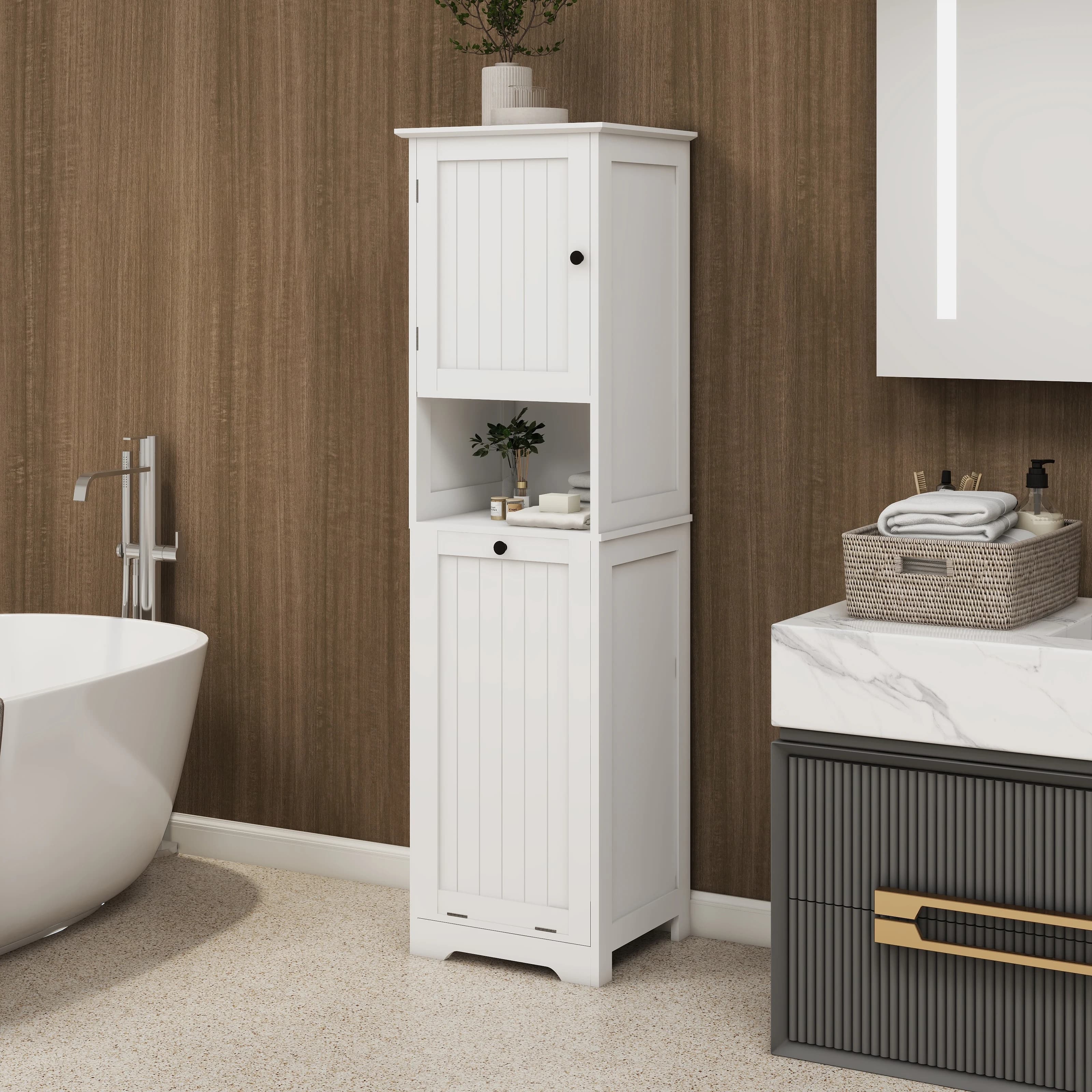 Armoire à linge blanche à une seule cellule, solide et durable, à la mode