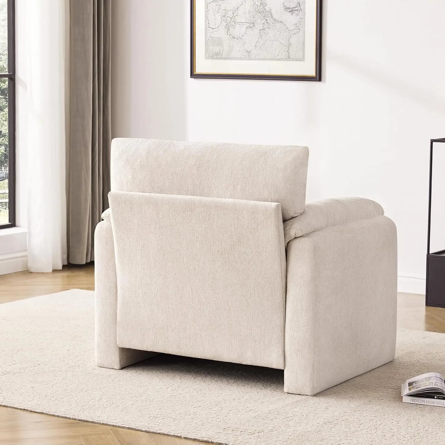 Fauteuil surdimensionné en chenille, 38,6 pouces de large, fauteuils d'appoint pour salon et chambre