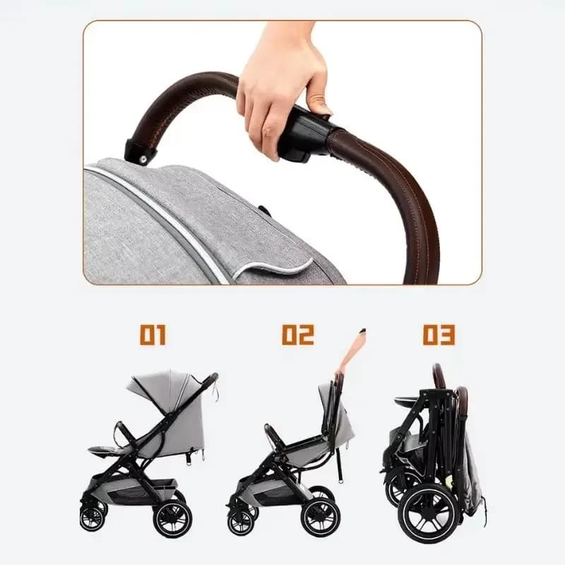 Poussette bébé ultra-légère, haute, portable, pour nouveau-né, avec amortisseurs, pour les 0-4 ans