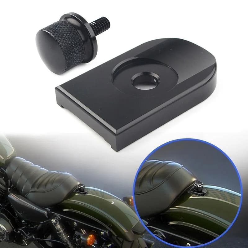 Kit de couverture de bouton de siège arrière de moto, 2,2, vis, écrou, languette, coussin d'espaceme