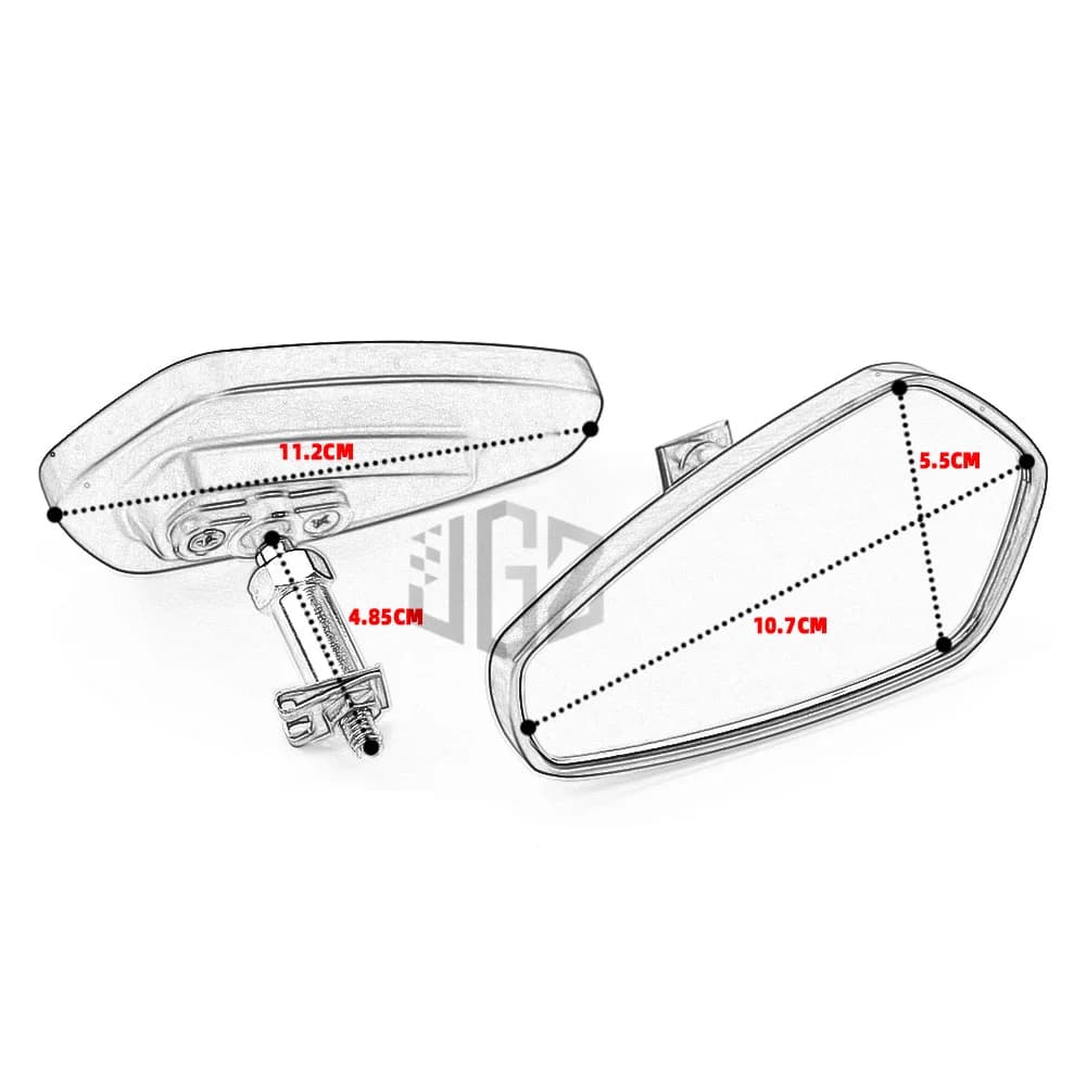 Rétroviseurs Latéraux en Aluminium CNC pour Moto, Paire de Verre Bleu et Blanc, Accessoires pour YAM