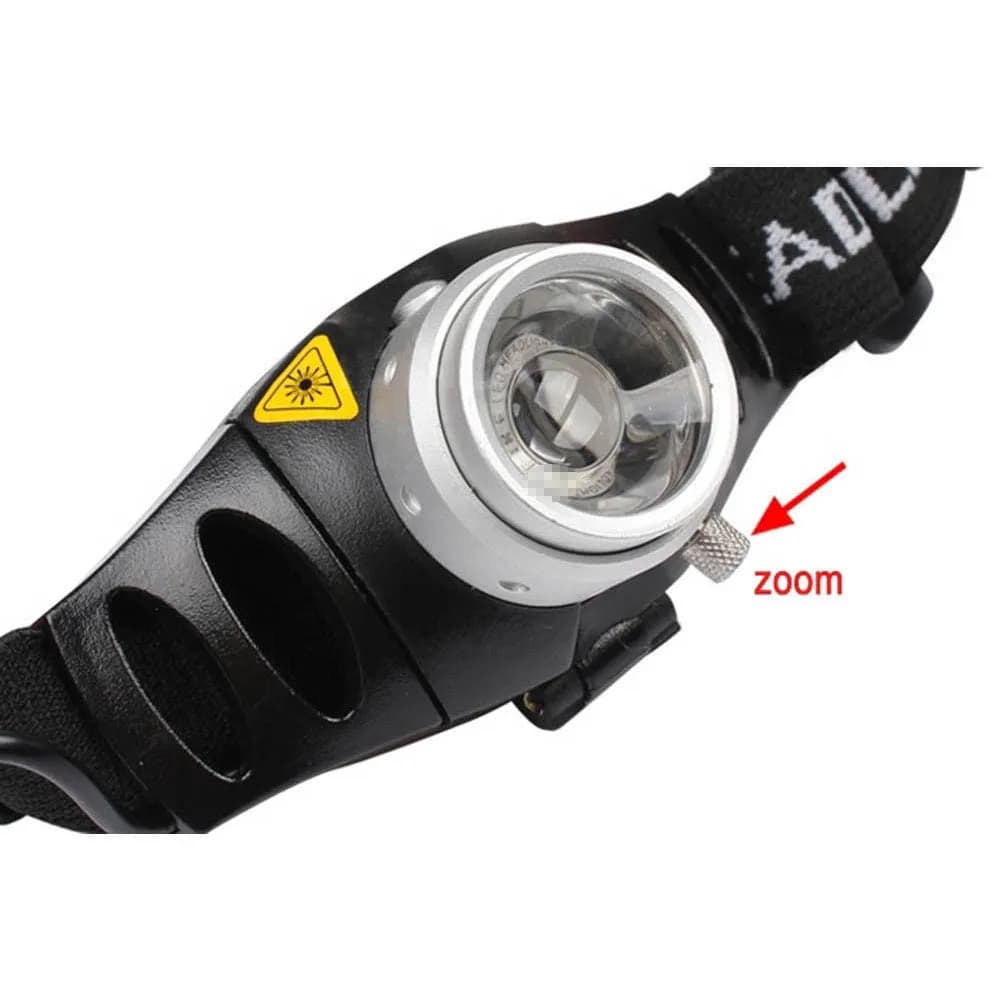 Lampe frontale LED à mise au point réglable 2000 lumens, torche pour Camping en plein air, pêche, la