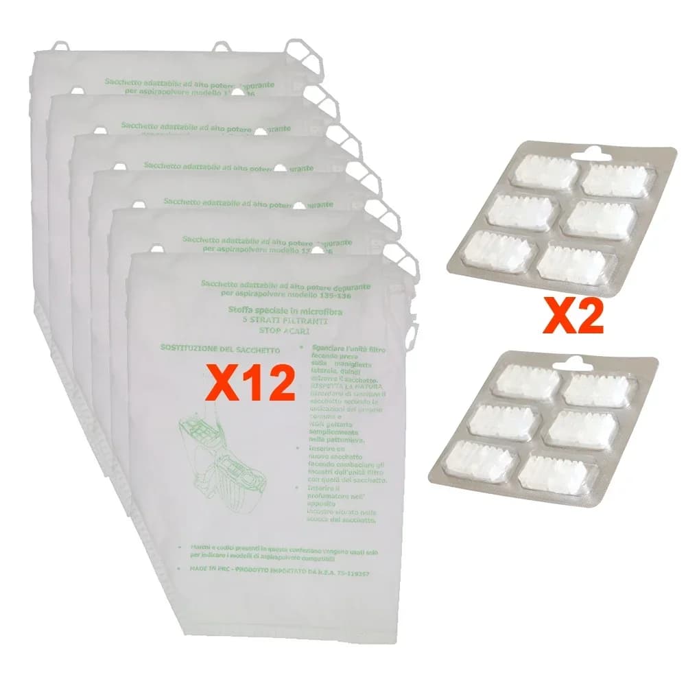 Désodorisant + sacs à poussière pour Vorwerk VK135 VK136 FP135 FP136 Kobold135 Kobold136 VK369, acce