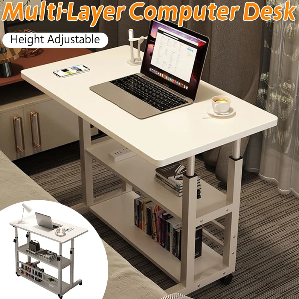 Bureau sur pied multicouche réglable en hauteur, bureau d'ordinateur en bois, poste de travail, Tabl