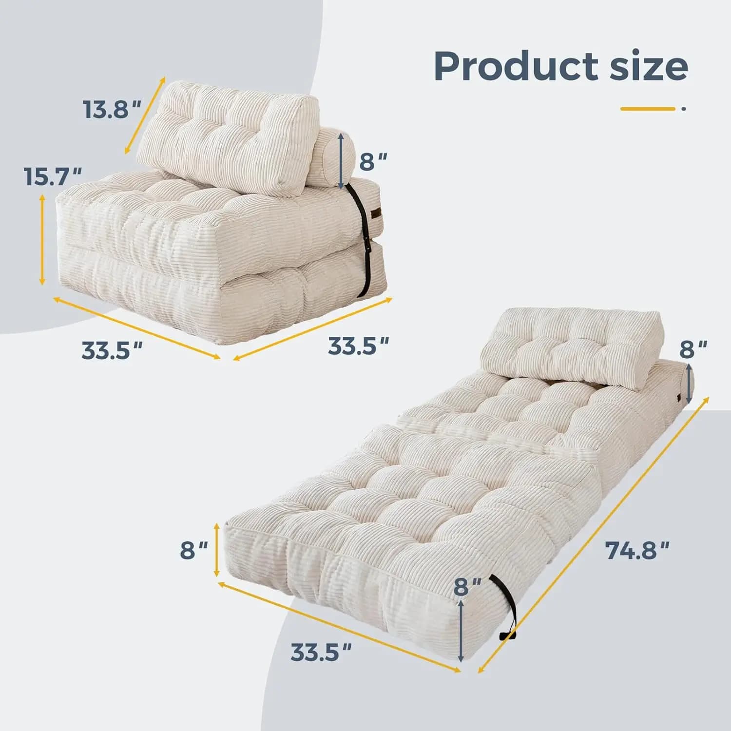 Canapé à Compression sous vide pliable en tissu Simple, coin modulaire, multifonction, décoration no