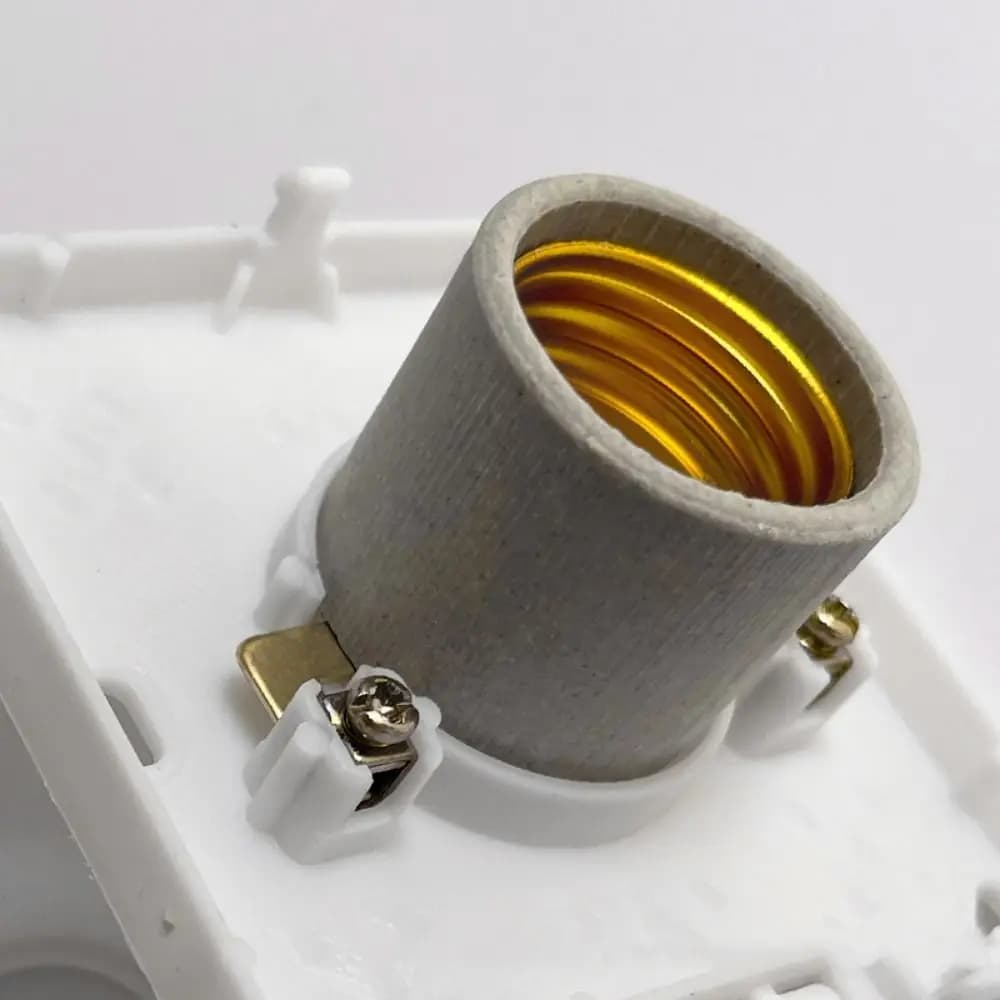 Coque en plastique avec bouchon à vis, base de lumière carrée en céramique, prise de raccord, suppor