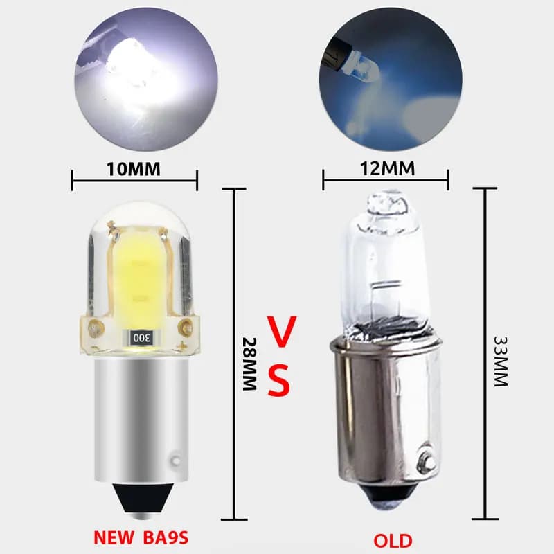 10X BA9S LED T4W H6W W5W ampoule LED CANBUS COB 2SMD dôme intérieur de voiture lampe de lecture cale