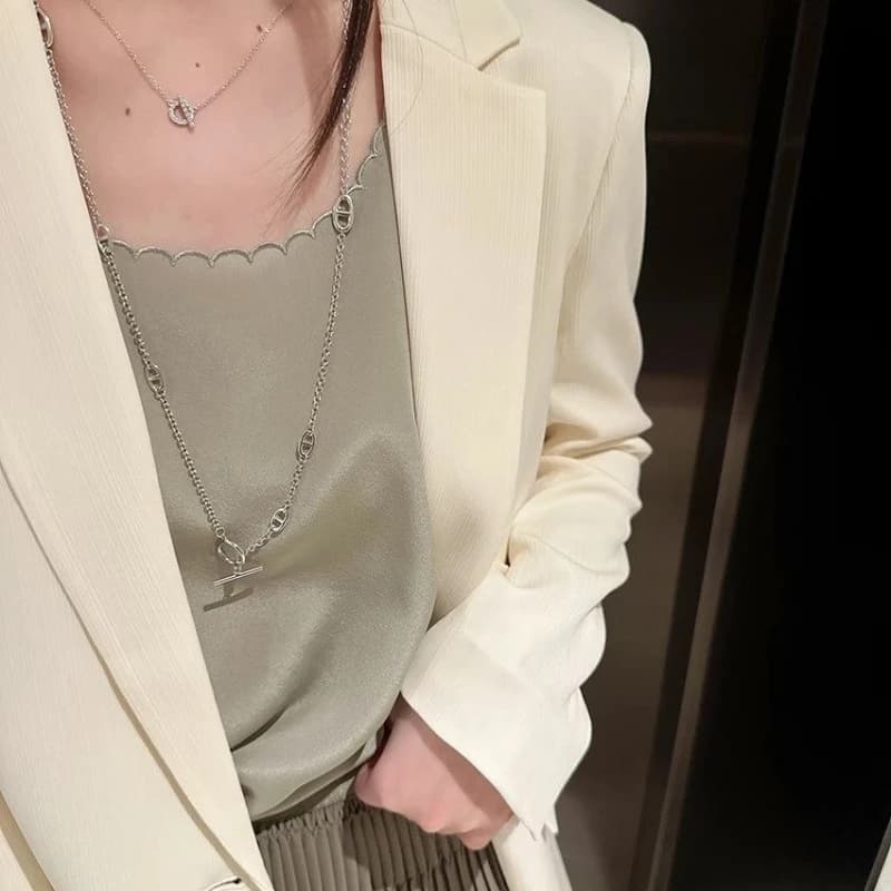 Vente flash : collier couple en acier inoxydable, bracelet multi-couches multifonctionnel et tendanc