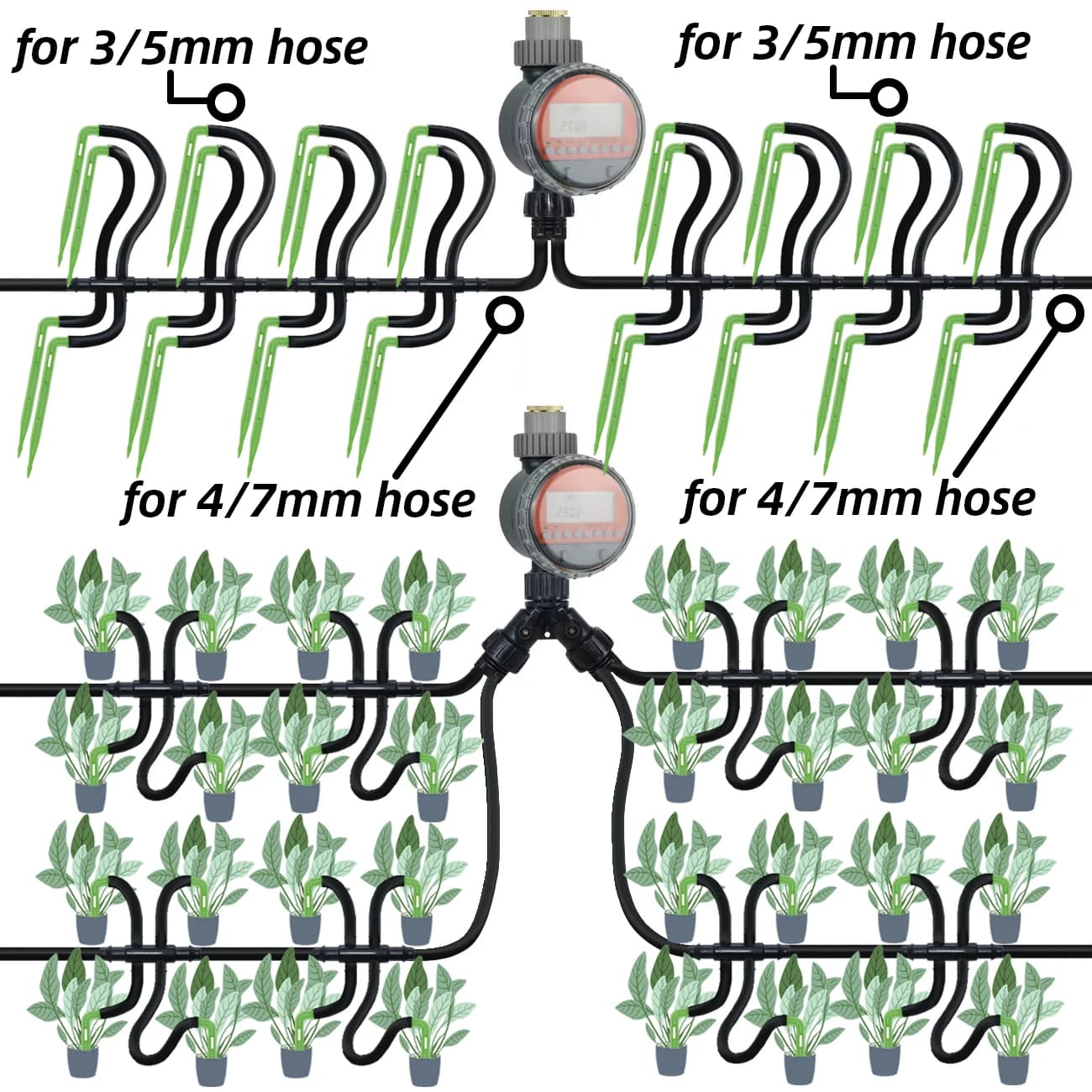 KESLA jardin 4/7mm à 3/5mm tuyau arrosage automatique système d'irrigation goutte à goutte Kit coude