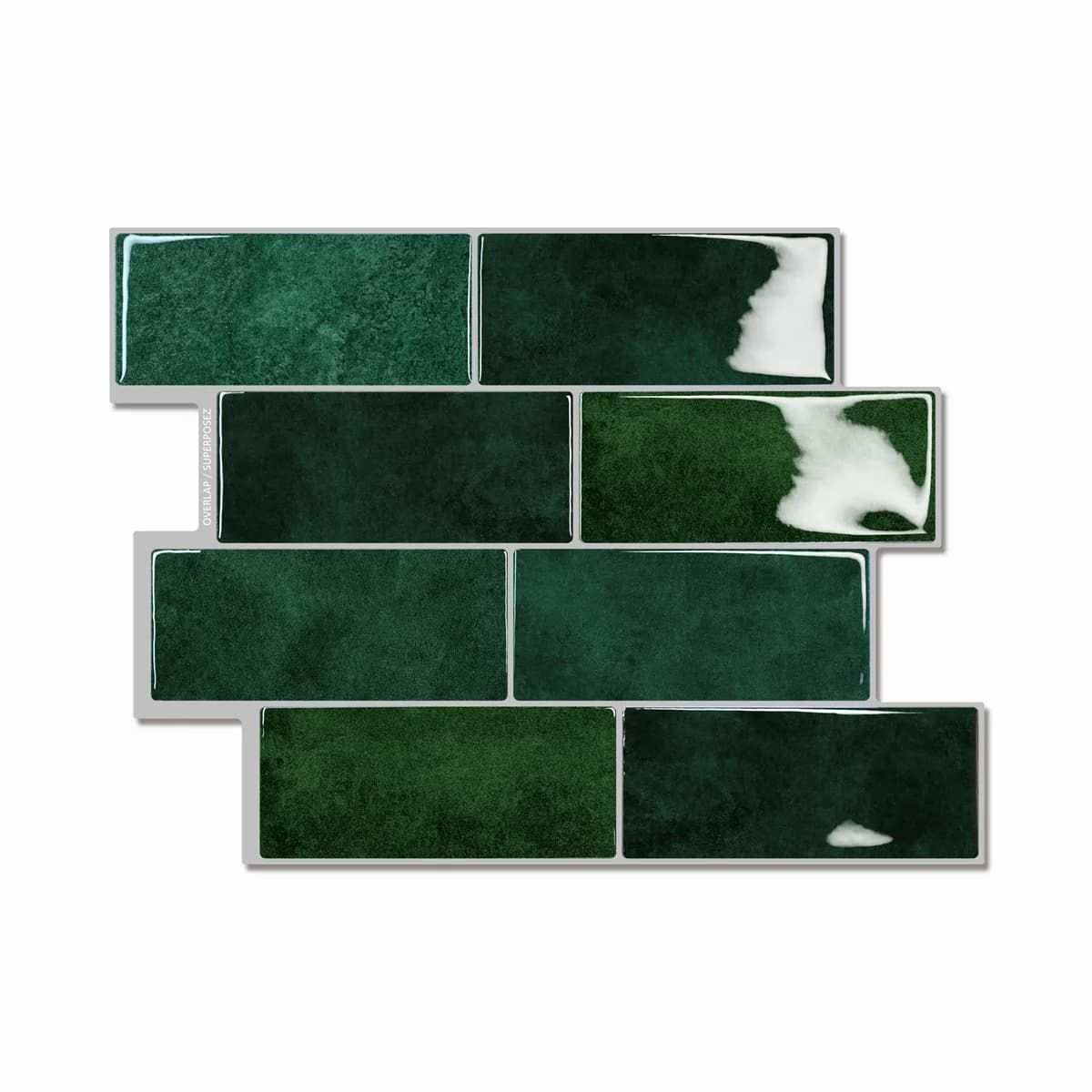 Autocollants muraux auto-adhésifs pour carrelage à motif de brique verte, panneaux imperméables rési