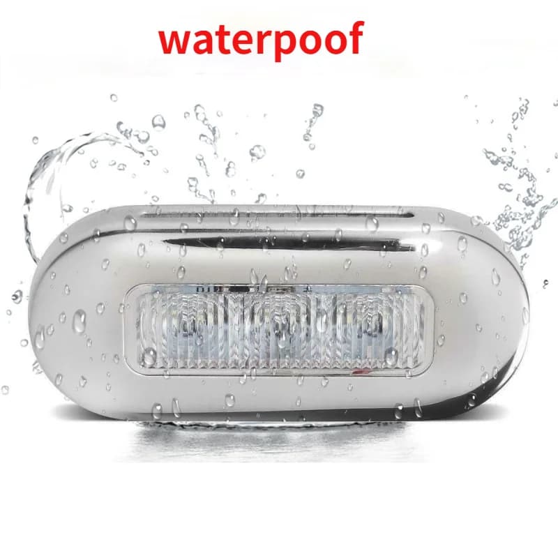 10 pièces 12V Yacht bateau marin encastré lentille transparente LED oblongue escalier pont lampe en 