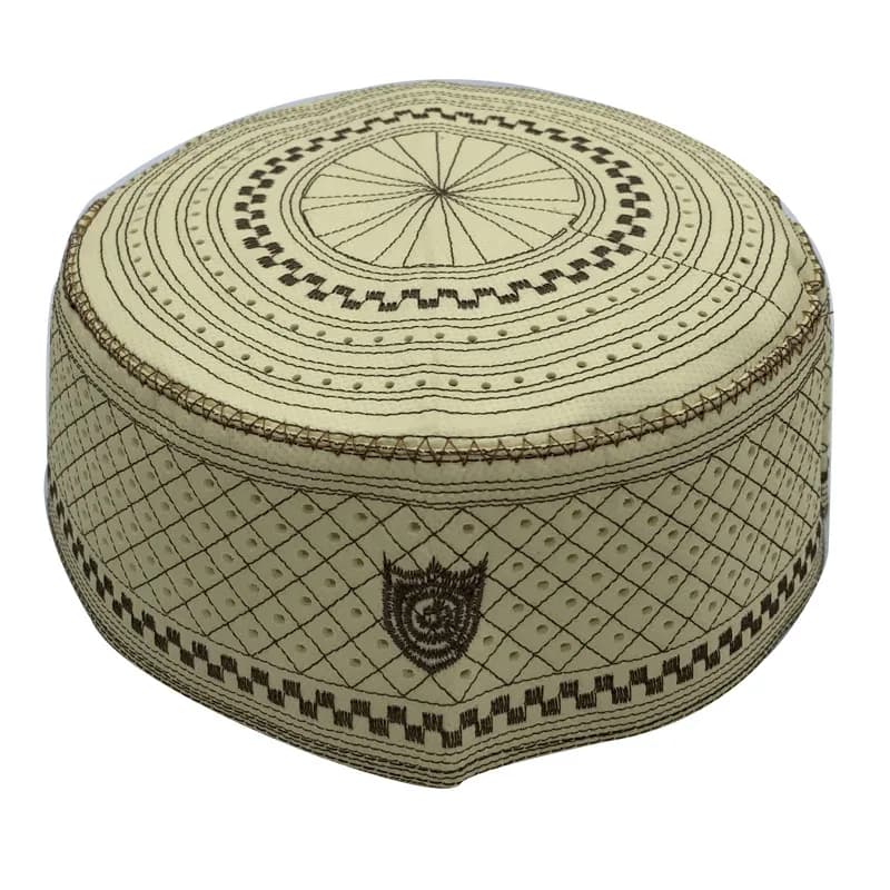 Chapeau de prière pour hommes musulmans, broderie en coton, chapeaux pour Ramadan islamique, accesso