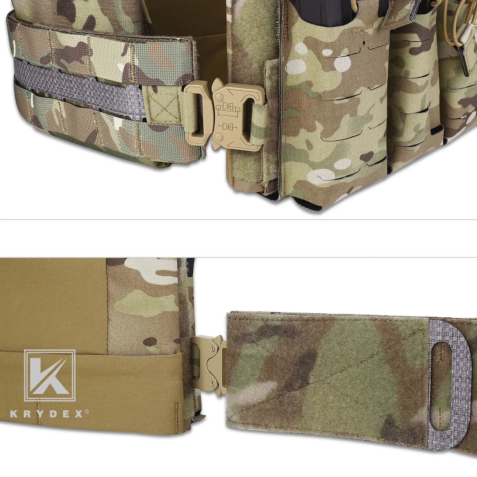 KRYDEX – Kit d'adaptateur de ceinture à boucle métallique tactique à dégagement rapide, pour FCPC V5