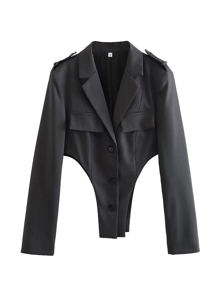 Costume Blazer court Vintage pour femmes, élégant, mode dames, ensemble deux pièces Slim, Streetwear